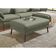 ECKSOFA  in Flachgewebe Salbeigrün Armteilverstellung, Relaxfunktion, Drehsitzfunktion  255-365/175-224 cm  - Salbeigrün/Schwarz, Design, Textil/Metall (255-365/175-224cm) - Dieter Knoll