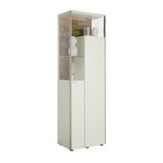VITRINE in Weiß - Edelstahlfarben/Schwarz, Design, Glas/Holzwerkstoff (62/207/43cm) - Venjakob