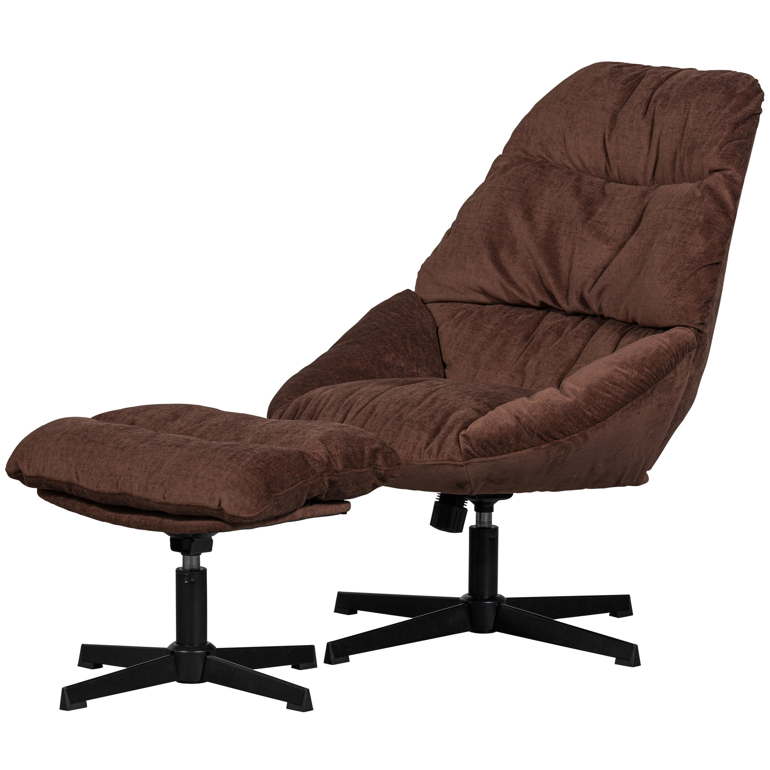 SESSELSET Webstoff    - Schwarz/Braun, Design, Textil/Metall - Livetastic