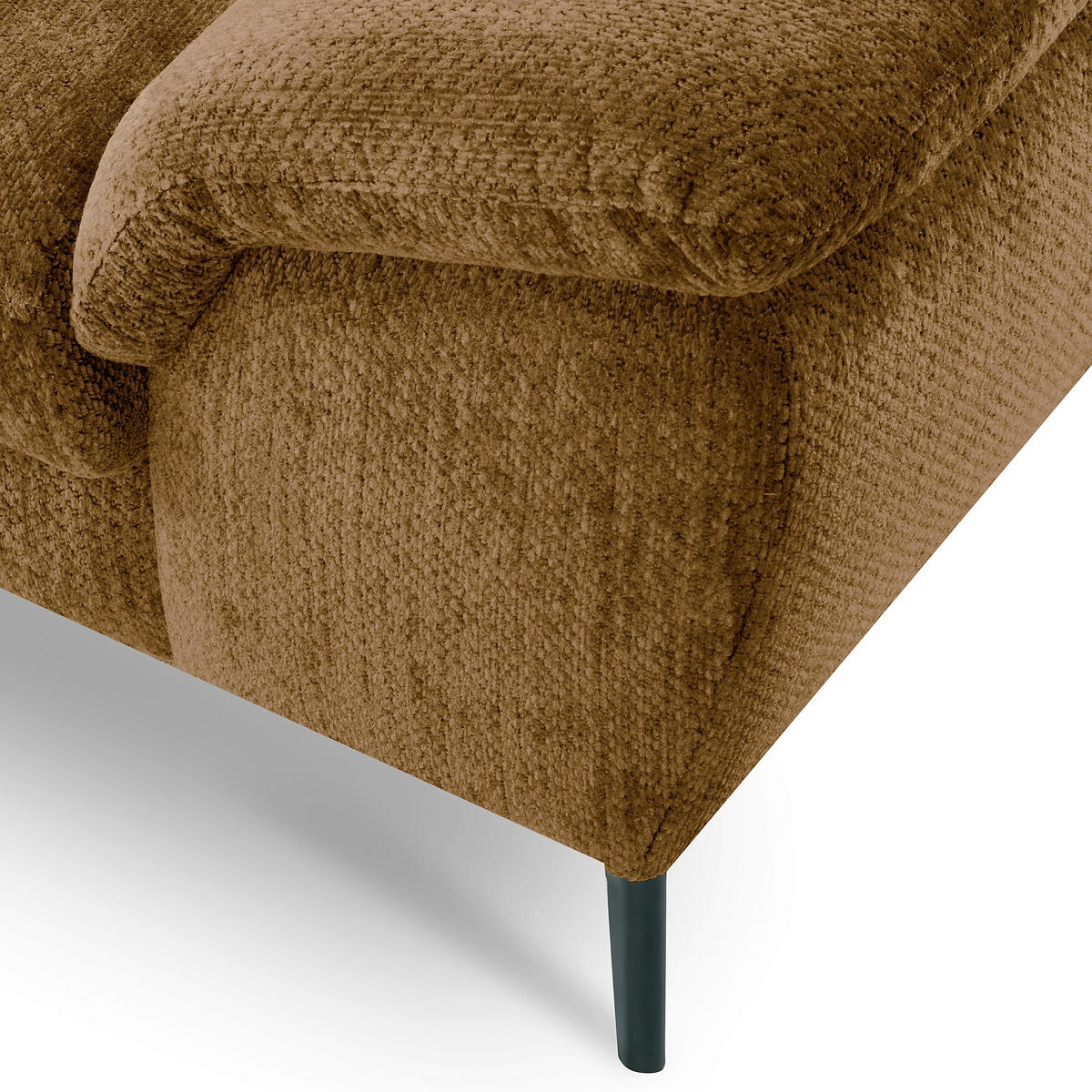 ECKSOFA  Webstoff Rostfarben  - Rostfarben/Schwarz, Design, Textil/Metall (195/268cm) - Livetastic