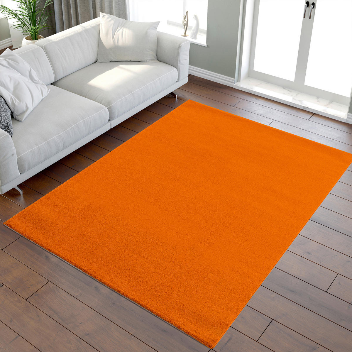 WEBTEPPICH 60/110 cm Uni Orange  - Orange, LIFESTYLE, Kunststoff/Textil (60/110cm)
