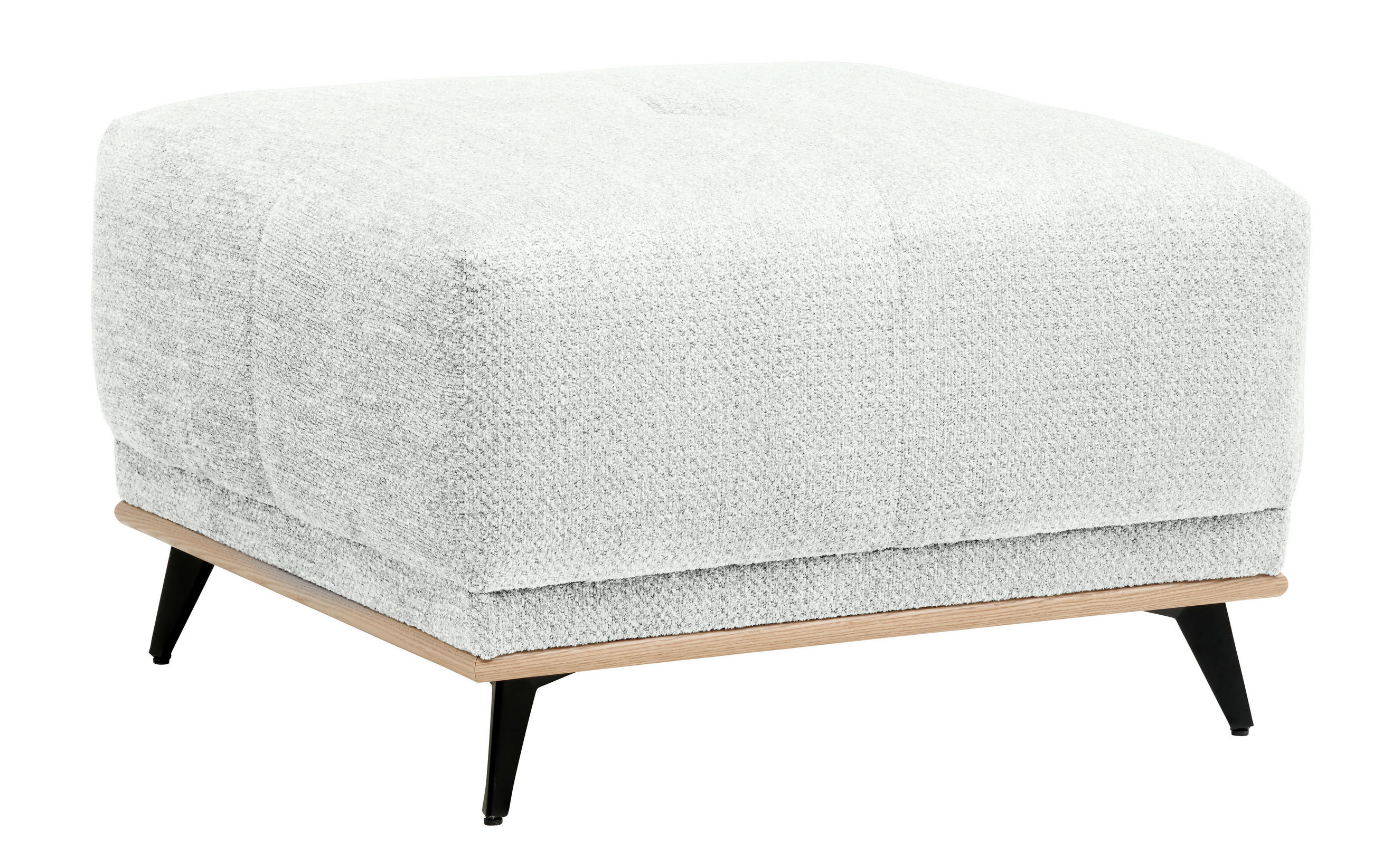 HOCKER Struktur Grauweiß  - Grauweiß/Schwarz, MODERN, Holz/Textil (73/47/73cm) - home24