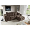ECKSOFA FERANO in Velours Braun  253/172 cm  - Schwarz/Braun, Design, Kunststoff/Textil (253/172cm) - Livetastic