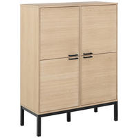 HIGHBOARD Kensington  in 91/120/40 cm  - Eichefarben/Schwarz, Trend, Holz/Holzwerkstoff (91/120/40cm)