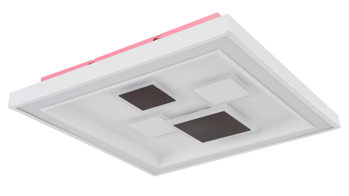 LED-DECKENLEUCHTE 48/48/7 cm    - Anthrazit/Opal, Design, Kunststoff/Metall (48/48/7cm) - Globo