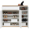 SCHUHSCHRANK 135/112/38 cm - Schwarz/Weiß, Design, Holzwerkstoff/Kunststoff (135/112/38cm) - Xora