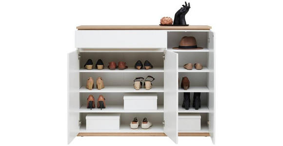 SCHUHSCHRANK 135/112/38 cm - Schwarz/Weiß, Design, Holzwerkstoff/Kunststoff (135/112/38cm) - Xora