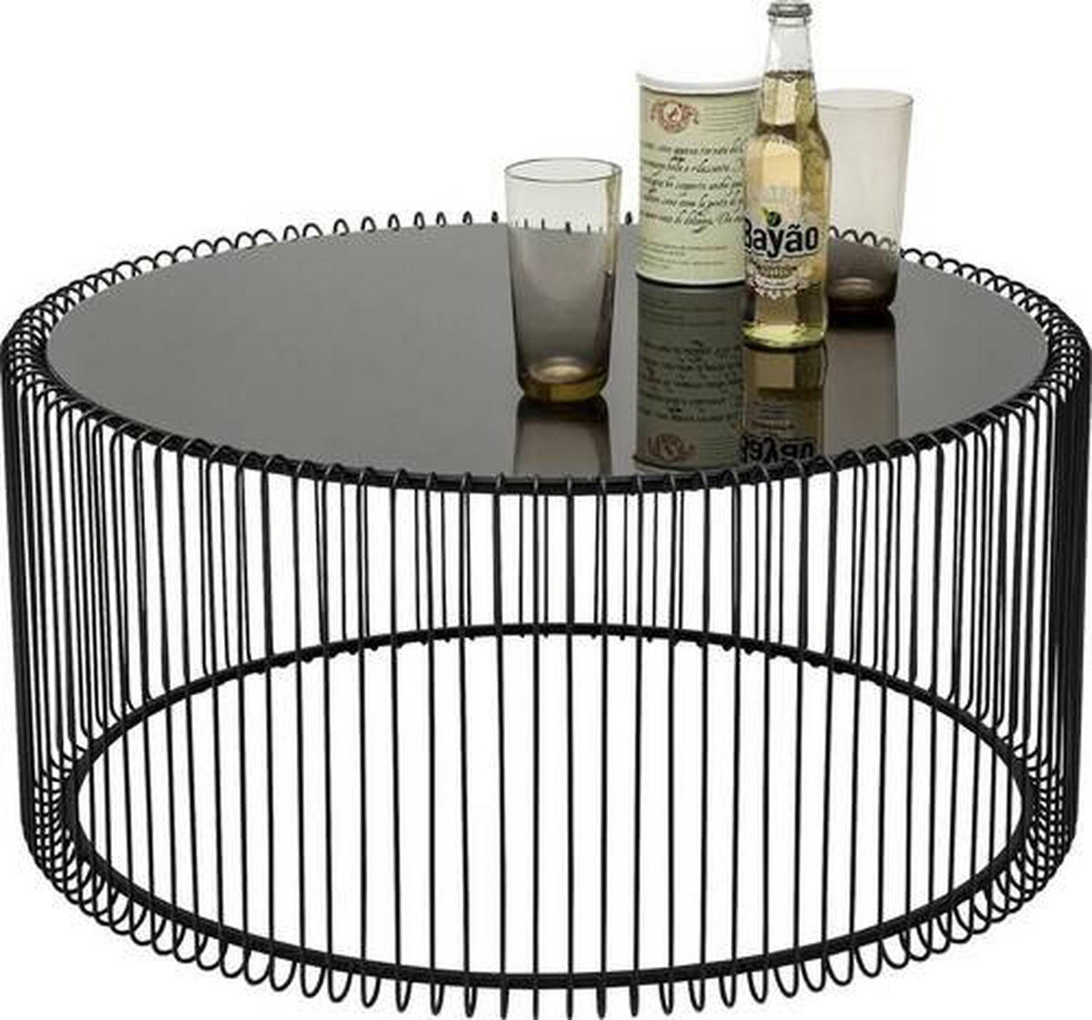 BEISTELLTISCHSET in Metall, Glas 60-69,5/60-69,5/30,5-33,5 cm  - Schwarz, LIFESTYLE, Glas/Metall (60-69,5/60-69,5/30,5-33,5cm) - Ambia Home