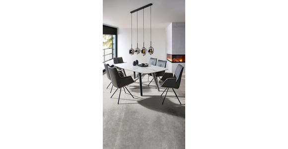 ESSTISCH in Kunststoff, Keramik 220/110/75 cm  - Anthrazit/Weiß, Design, Keramik/Kunststoff (220/110/75cm) - Dieter Knoll