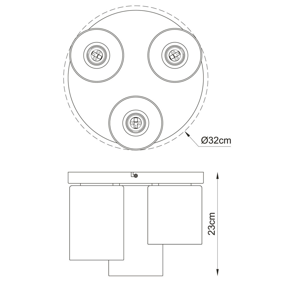 DECKENLEUCHTE  32/23 cm    - Sandfarben, Trend, Glas/Metall (32/23cm) - Novel