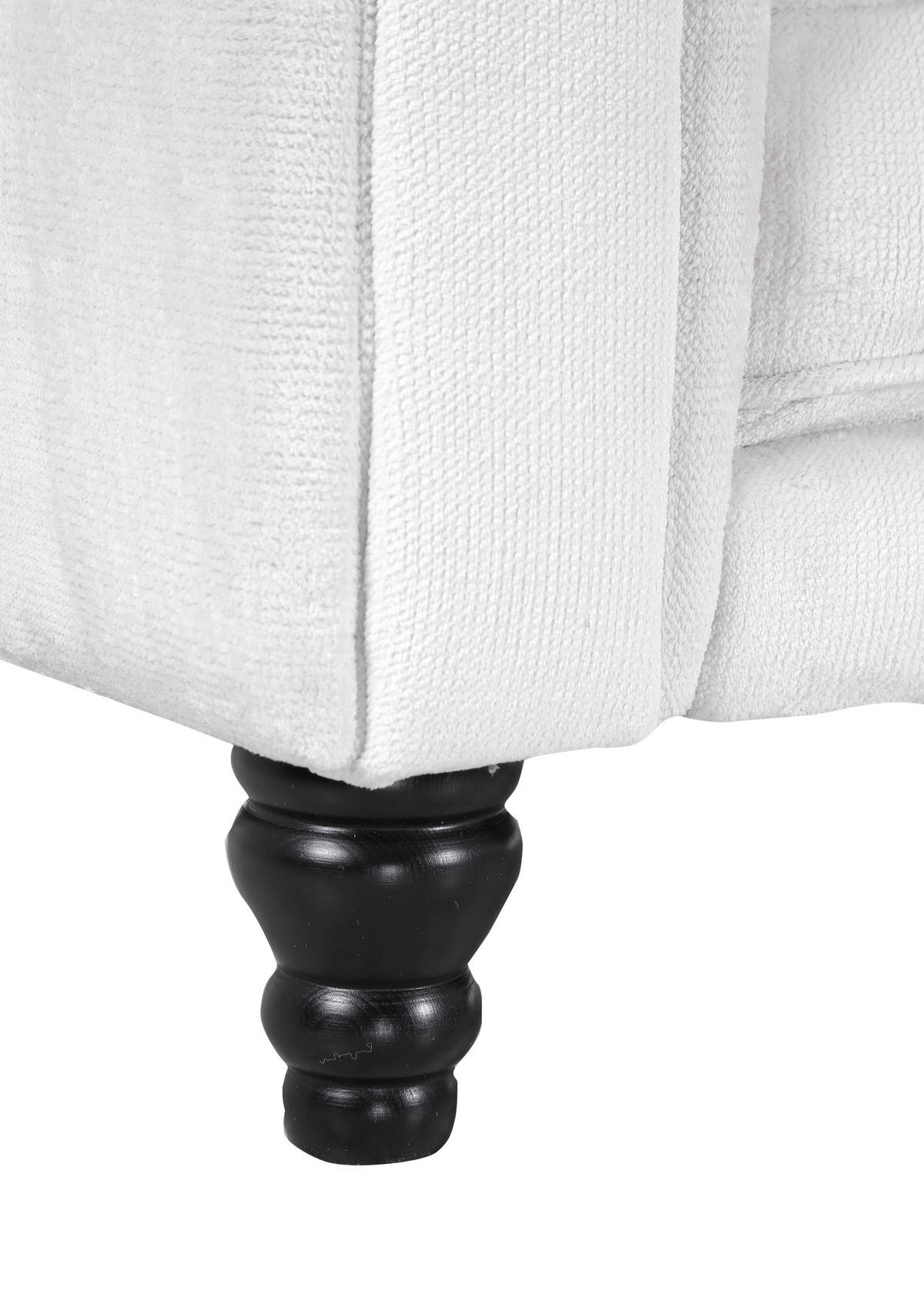 ECKSOFA in Plüsch Weiß  160/260 cm  - Dunkelbraun/Weiß, Design, Holz/Textil (160/260cm) - MID.YOU