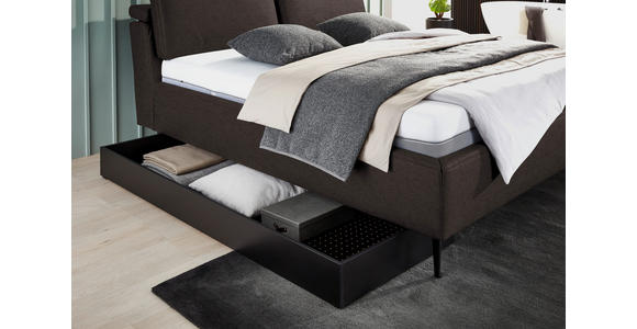 POLSTERBETT Matratze, Lattenrost Dunkelbraun 200/200 cm  - Hellbraun/Anthrazit, Design, Holz/Textil (200/200cm) - Johann Jakob