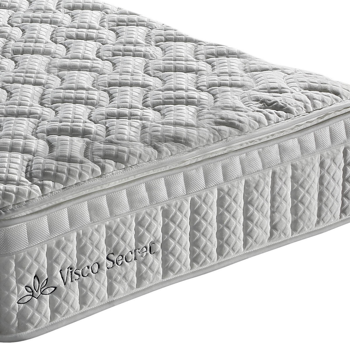 VISCOMATRATZE 90/200 cm, Höhe ca.: 27 cm, H4 = sehr fest, 7-Zonen - Weiß, Textil (90/200cm) - MID.YOU