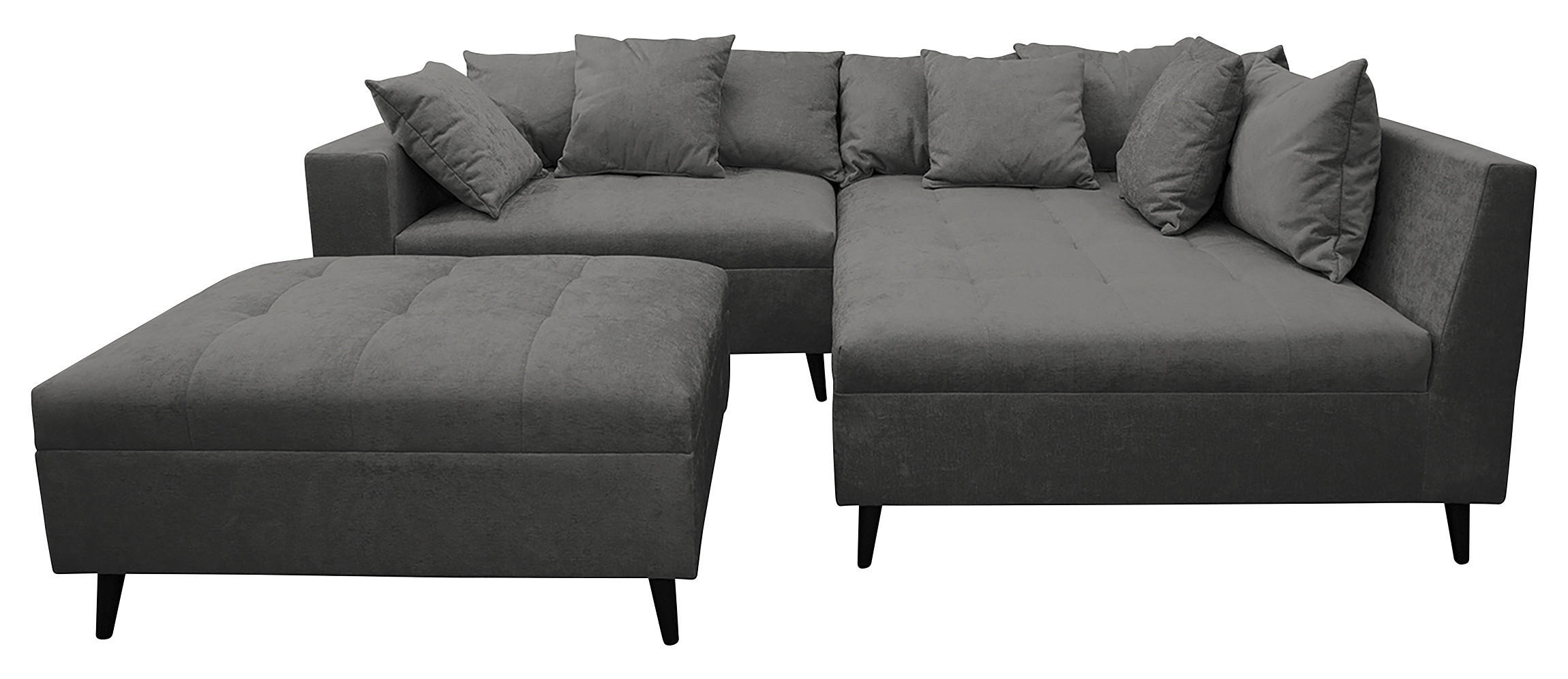 ROHOVÁ SEDACIA SÚPRAVA, textil, sivá - čierna/sivá, Design, drevo/textil (247/174cm) - MID.YOU