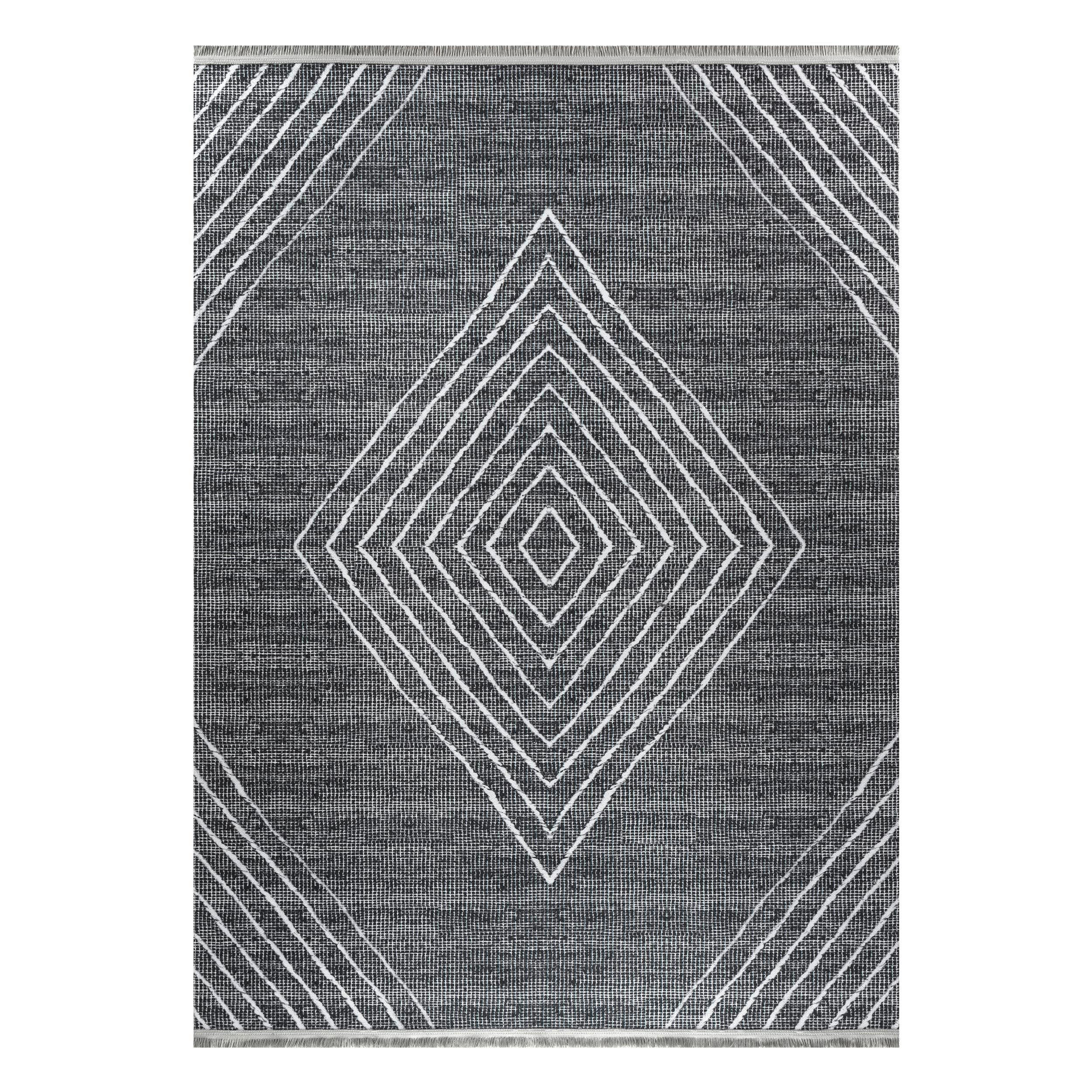 VÄVD MATTA 120/170 cm Efe  - grå/antracit, Natur, textil/naturmaterial (120/170cm)