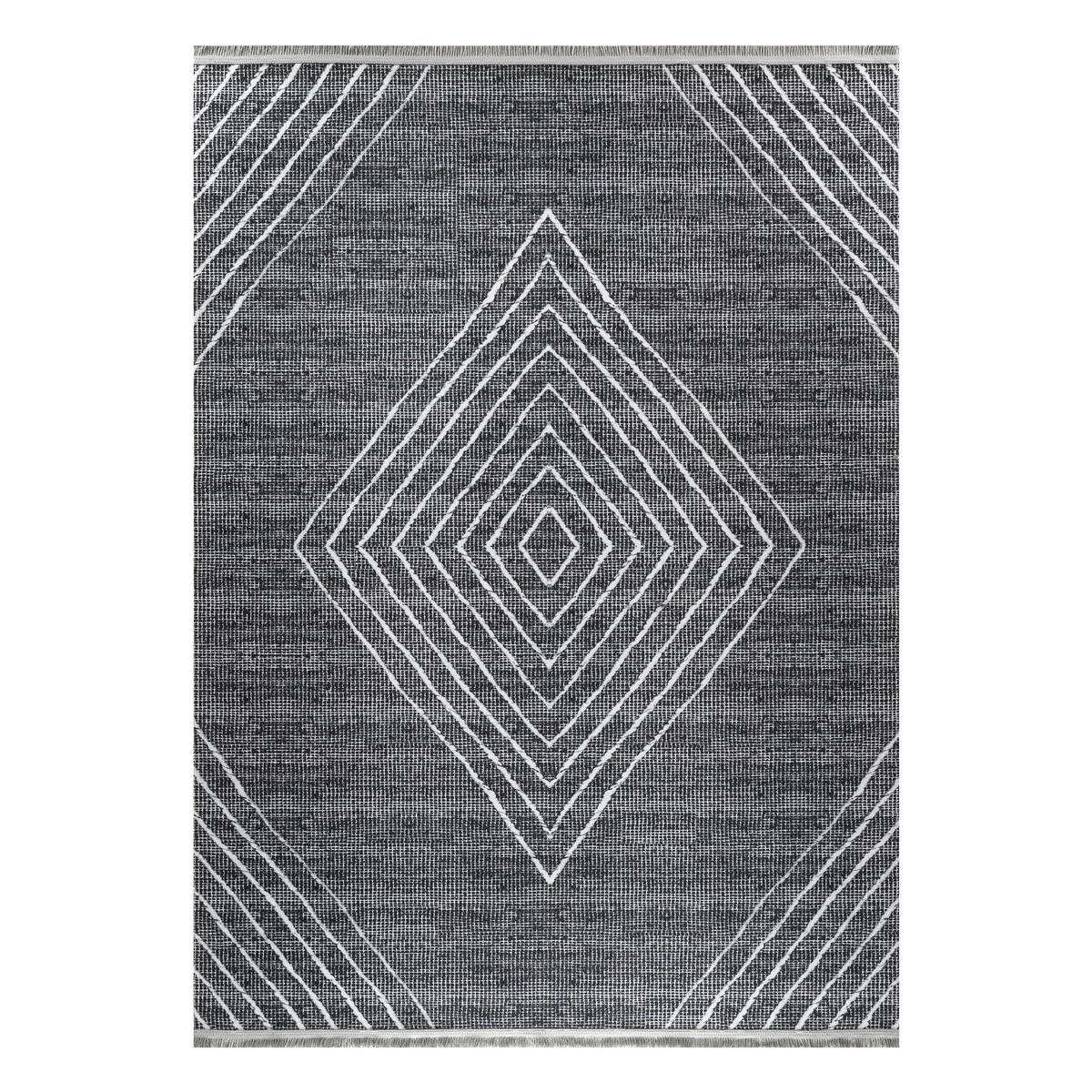 VÄVD MATTA 120/170 cm Efe  - grå/antracit, Natur, textil/naturmaterial (120/170cm)