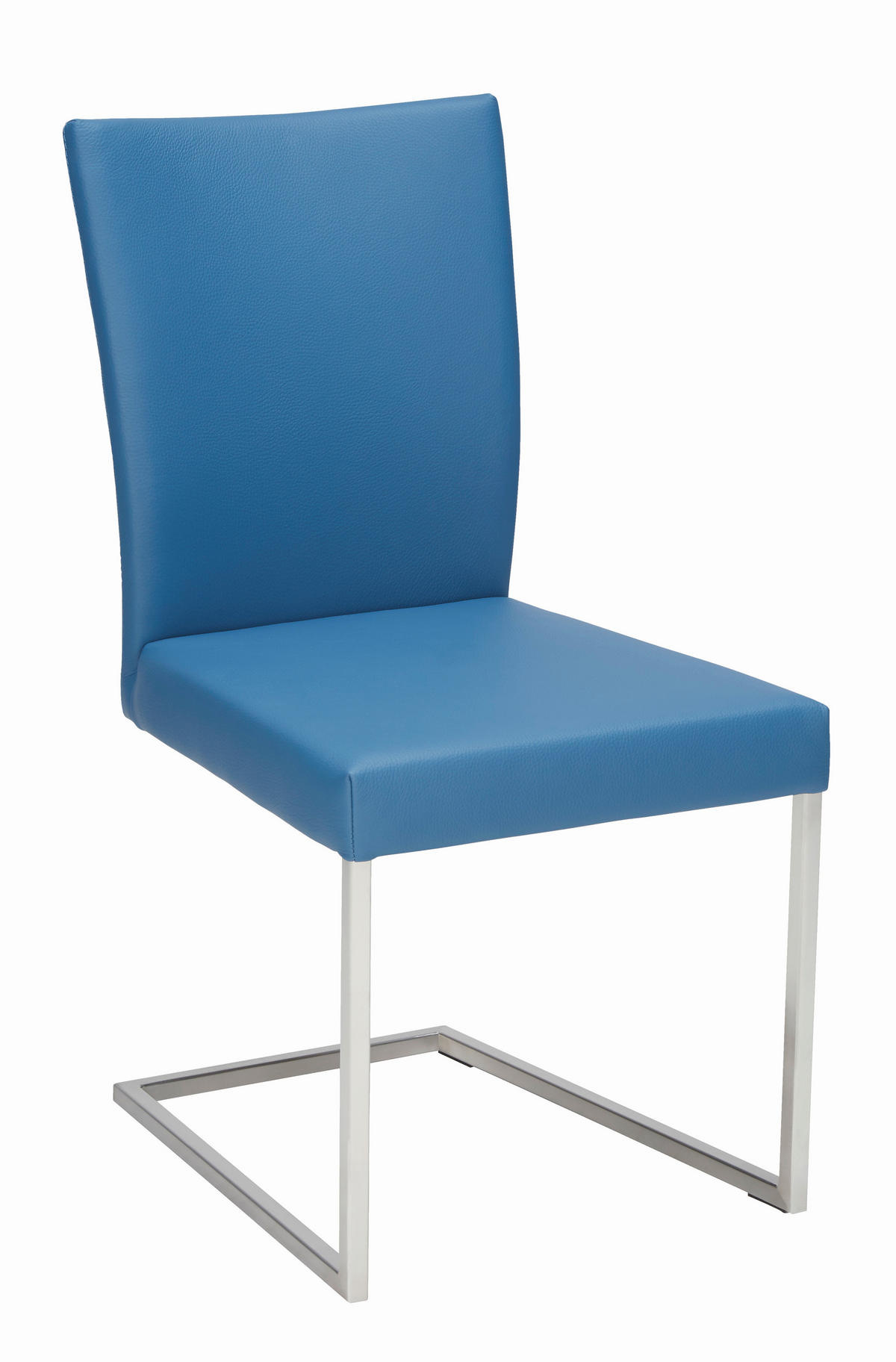 SCHWINGSTUHL  in Edelstahl Echtleder pigmentiert  - Blau/Edelstahlfarben, Design, Leder/Metall (48/90,5/63cm) - Bert Plantagie