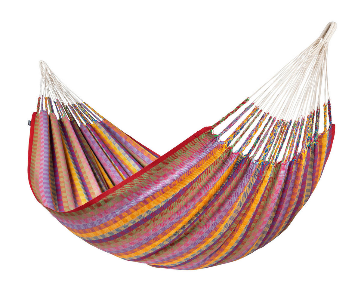 HÄNGEMATTE kingsize org.cotton  - Blau/Gelb, KONVENTIONELL, Textil (180/400cm) - La Siesta