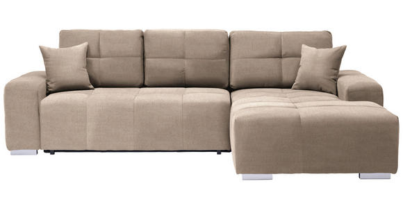 ECKSOFA  in Webstoff Beige  280/194 cm  - Beige/Silberfarben, Design, Kunststoff/Textil (280/194cm) - Carryhome
