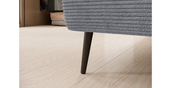 ECKSOFA  in Cord Dunkelgrau  174/277 cm  - Dunkelgrau/Schwarz, KONVENTIONELL, Textil/Metall (174/277cm) - Carryhome