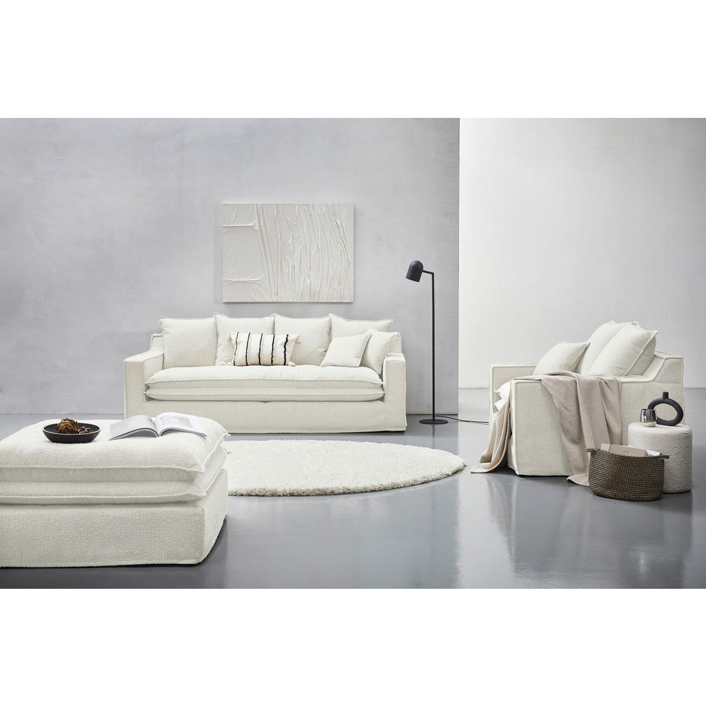 Thumbnail - Livetastic Hussen-Sessel, Weiß, Textil, Füllung: Polyester, Federn, 129x92x105 cm, Made in EU, Wohnzimmer, Sessel, Polst...