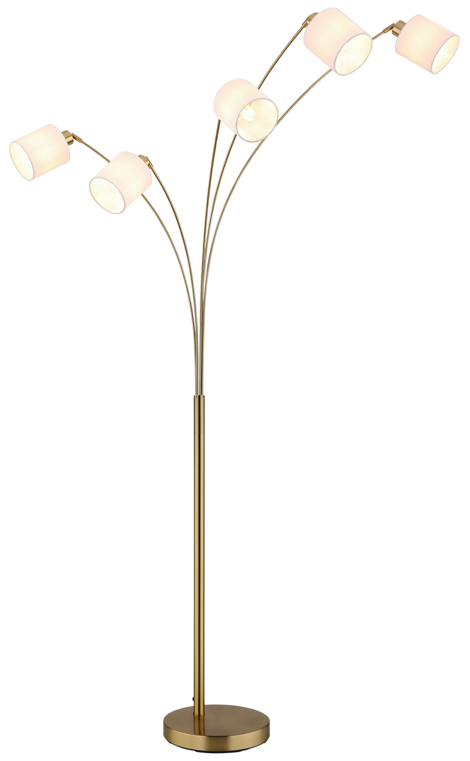 STEHLEUCHTE Truett 90/90/180 cm  - Messingfarben/Schwarz, Design, Kunststoff/Textil (90/90/180cm) - Globo
