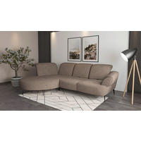 ECKSOFA DANCE E in Chenille Cappuccino  208/313 cm  - Schwarz/Cappuccino, MODERN, Textil/Metall (208/313cm) - Sit & More