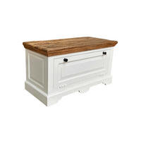 SCHUHSCHRANK Mangoholz massiv Schwarz, Weiß, Honig  - Schwarz/Weiß, KONVENTIONELL, Holz/Holzwerkstoff (85/45/40cm) - MID.YOU
