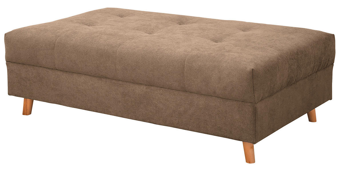 ECKSOFA inkl. Hocker Ariella Beige Mikrofaser  - Beige/Naturfarben, Design, Holz/Textil (161/231cm) - Livetastic
