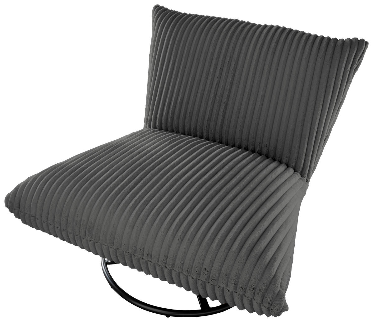 RELAXSESSEL in Textil Anthrazit  - Anthrazit/Schwarz, Design, Textil/Metall (100/78/96cm) - Livetastic