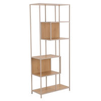 REGAL Grau, Eichefarben  - Eichefarben/Grau, MODERN, Holzwerkstoff/Metall (77/185/35cm) - Xora