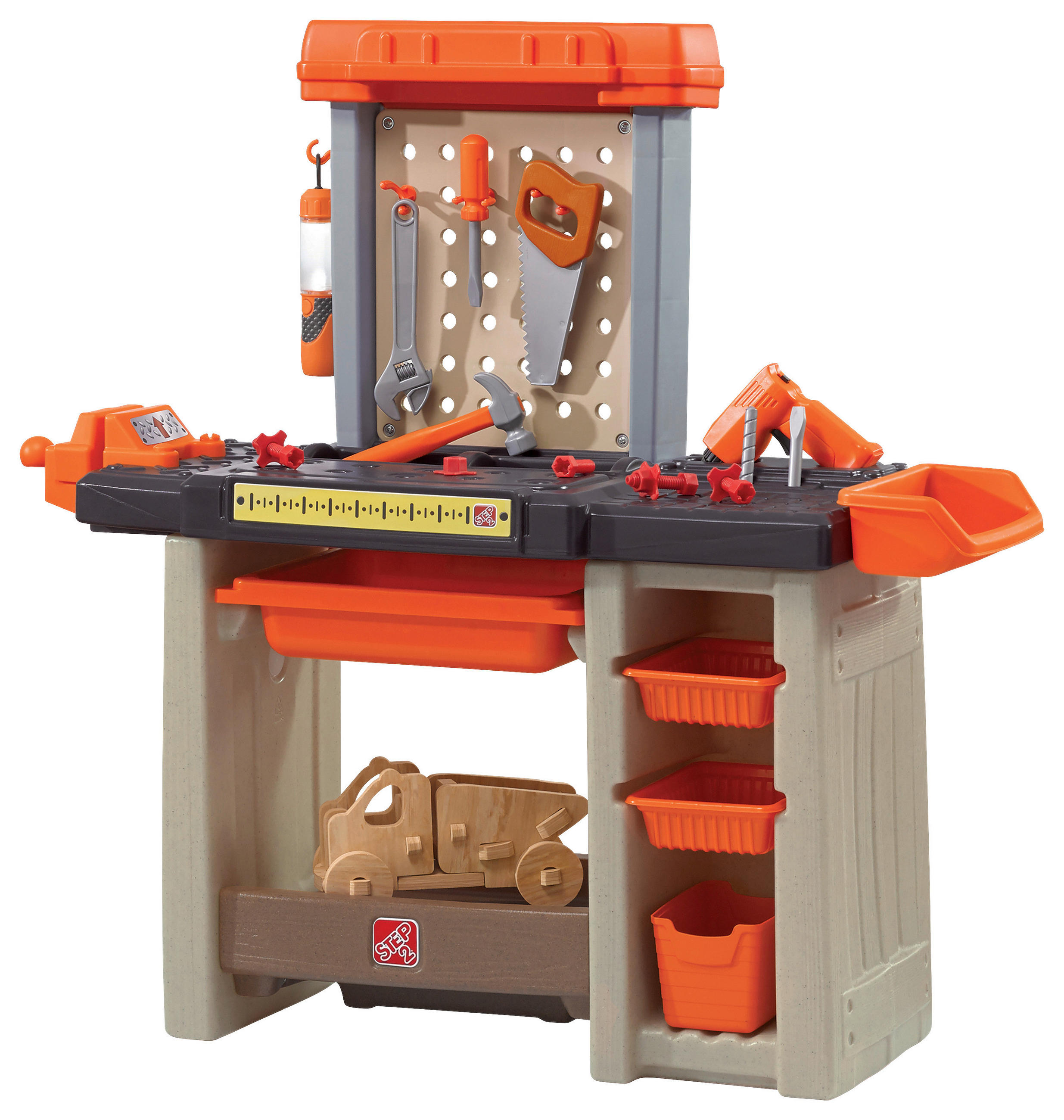 KINDERWERKBANK - Beige/Orange, Konventionell, Kunststoff (92,1/89,9/33cm)
