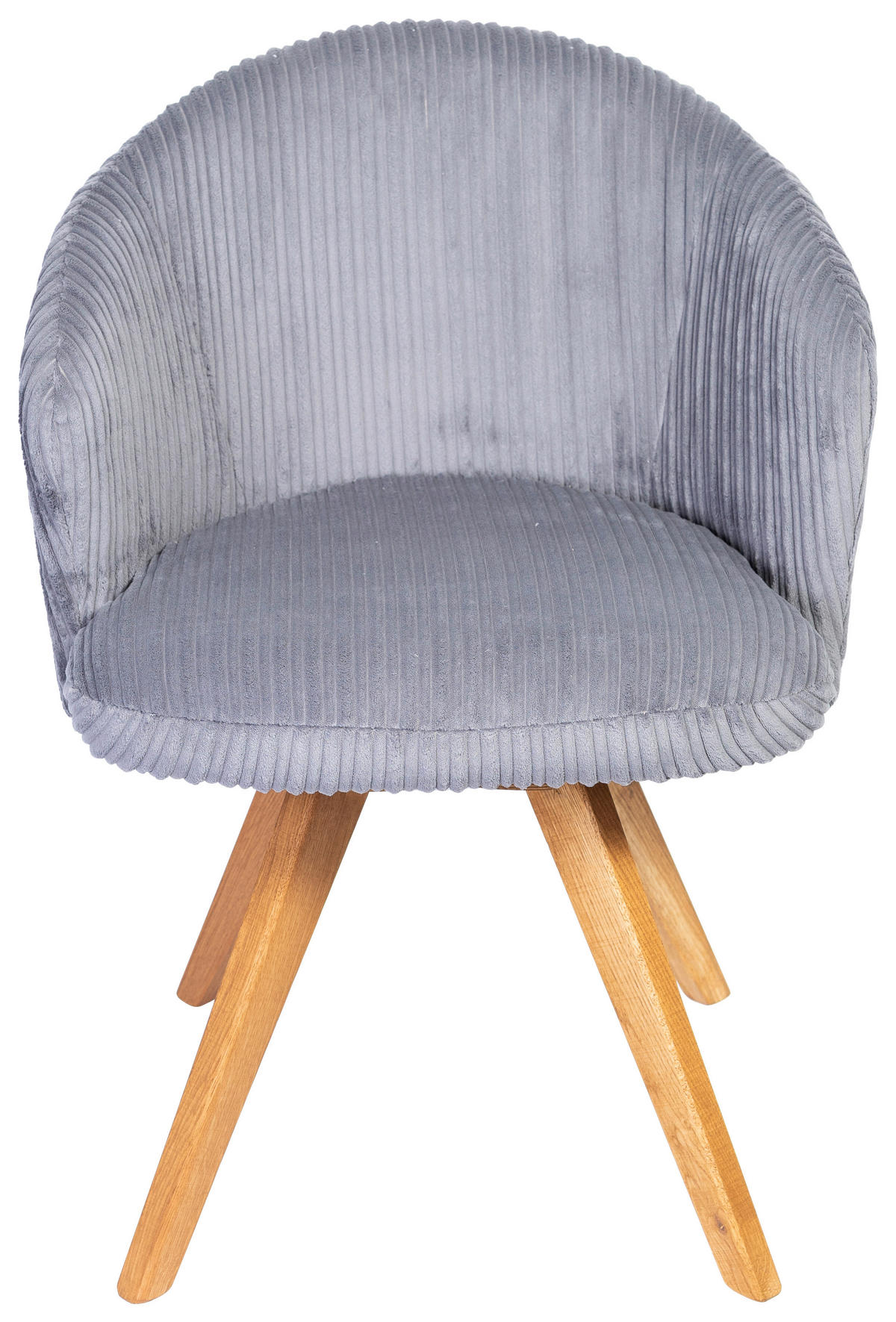 ARMLEHNSTUHL  in Feincord  - Dunkelgrau/Eichefarben, KONVENTIONELL, Holz/Textil (59/64/58cm) - Stylife