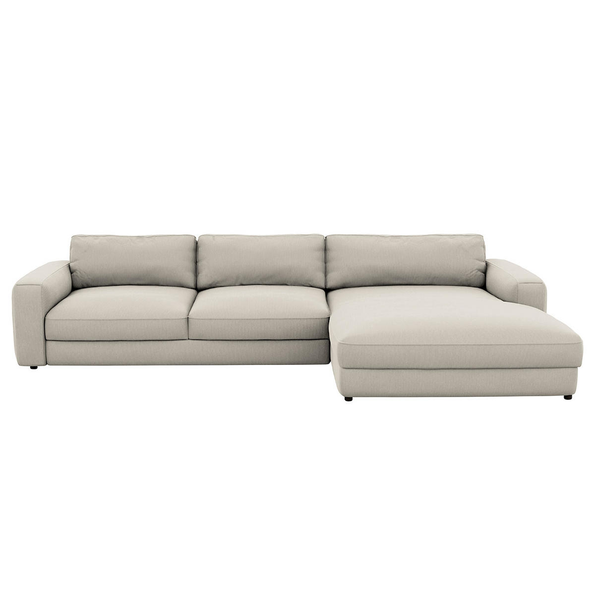 ECKSOFA in Cord Grau  - Schwarz/Grau, MODERN, Textil (303/84/176cm) - Trendmanufaktur