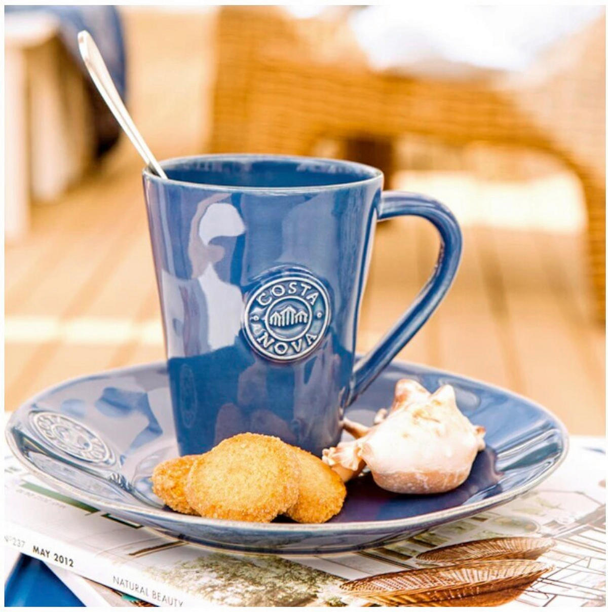 KOMBISERVICE NOVA 5-teilig  - Blau, Basics, Keramik - Costa Nova