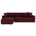ECKSOFA  in Samt Bordeaux  195/293 cm  - Chromfarben/Bordeaux, KONVENTIONELL, Kunststoff/Textil (195/293cm) - Carryhome