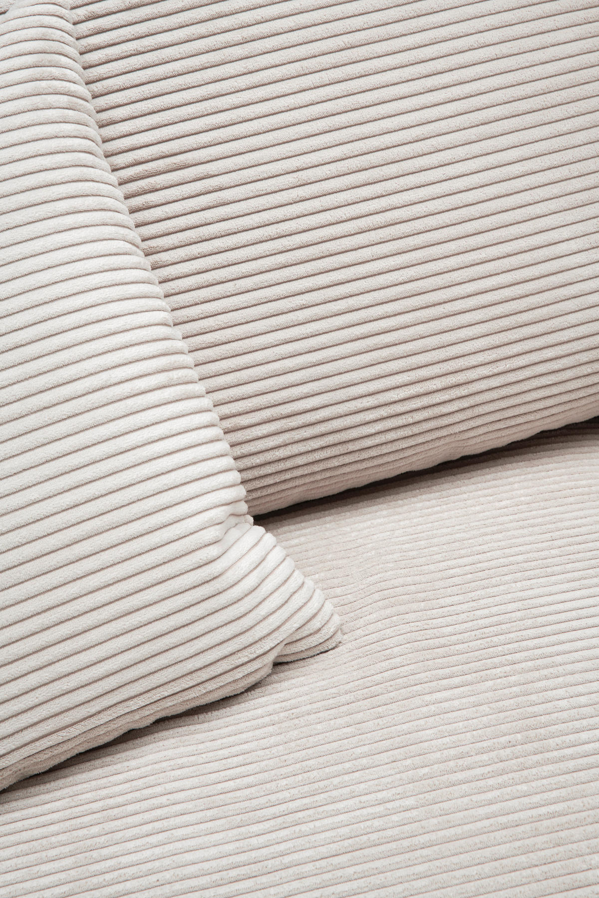 ECKSOFA Naturfarben Cord  - Schwarz/Naturfarben, Design, Kunststoff/Textil (235/175cm) - home24
