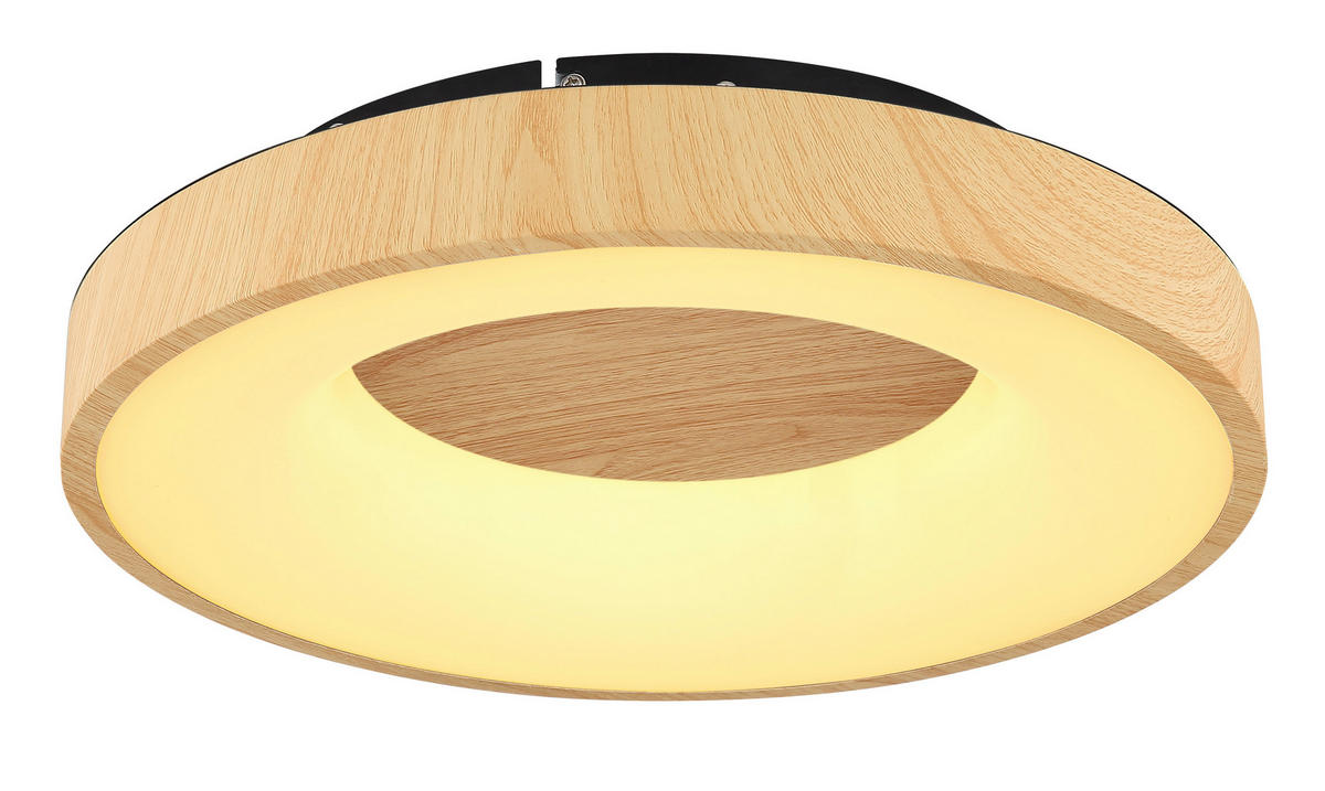 STROPNÍ LED SVÍTIDLO, 40/40/10 cm - černá/opál, Natur, kov/plast (40/40/10cm) - Globo