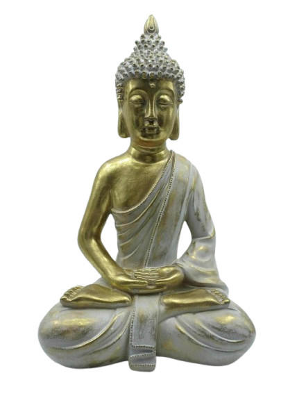 BUDDHA  - Goldfarben/Beigebraun, Trend, Kunststoff (25.5/18/39.5cm)