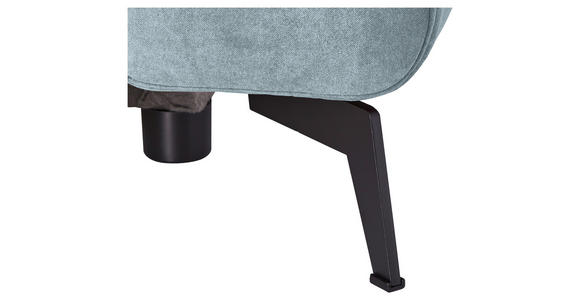 ECKSOFA Hellblau Chenille Rückenkissen, Bettkasten, Schlaffunktion, Rücken echt, Liegefläche im Originalstoff  - Schwarz/Hellblau, KONVENTIONELL, Textil/Metall (257/275cm) - Carryhome