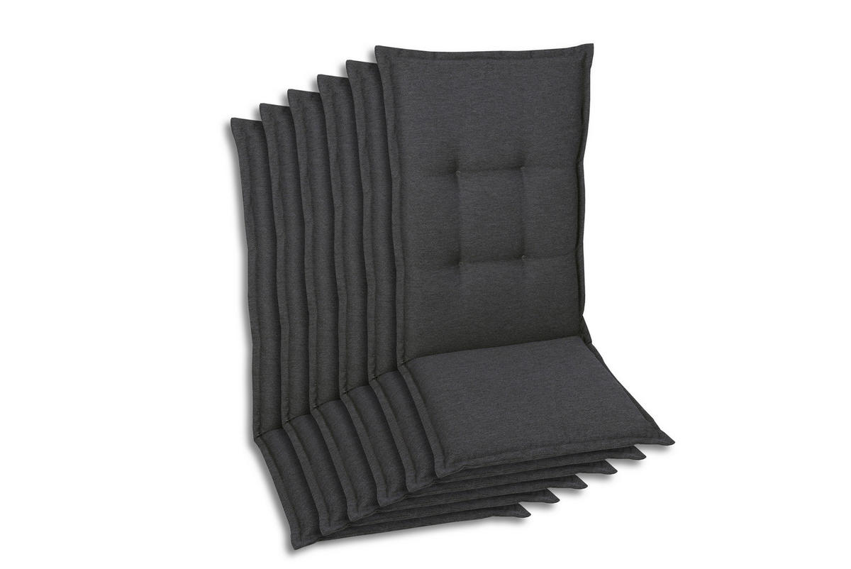 SESSELAUFLAGENSET in Anthrazit Uni  - Anthrazit, Basics, Textil (50/7/120cm)