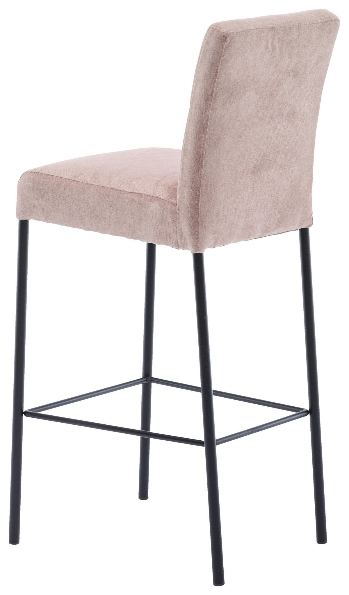 BAROVÁ STOLIČKA, čierna, staroružová - čierna/staroružová, Design, kov/textil (46/91/61cm) - Xora