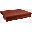 SCHLAFSOFA mit Liegefunktion, Rücken echt Chenille Terracotta - Terracotta/Schwarz, KONVENTIONELL, Holz/Textil (212/97/105cm) - Carryhome