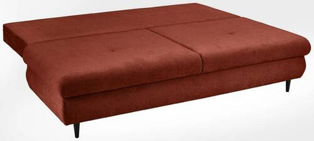 SCHLAFSOFA Chenille Terracotta  - Terracotta/Schwarz, KONVENTIONELL, Holz/Textil (212/97/105cm) - Carryhome
