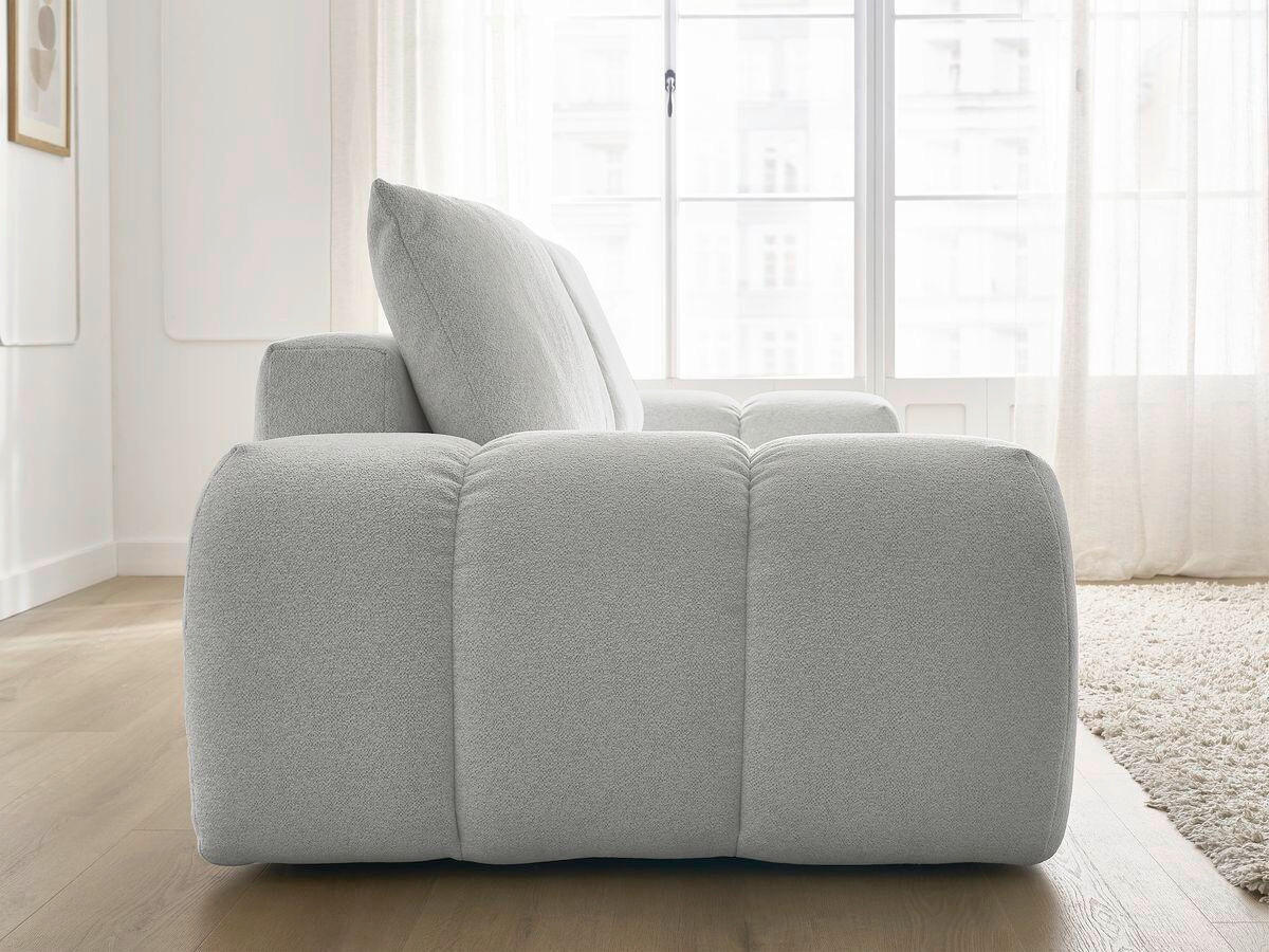 SCHLAFSOFA Flachgewebe Hellgrau  - Hellgrau/Schwarz, MODERN, Kunststoff/Textil (278/115/90cm)