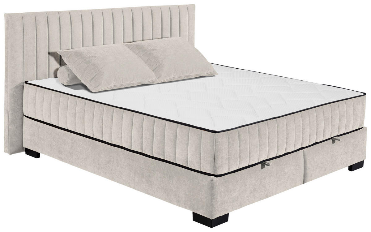 BOXBETT 180/200 cm  in Beige  - Beige/Schwarz, MODERN, Holzwerkstoff/Kunststoff (180/200cm) - MID.YOU