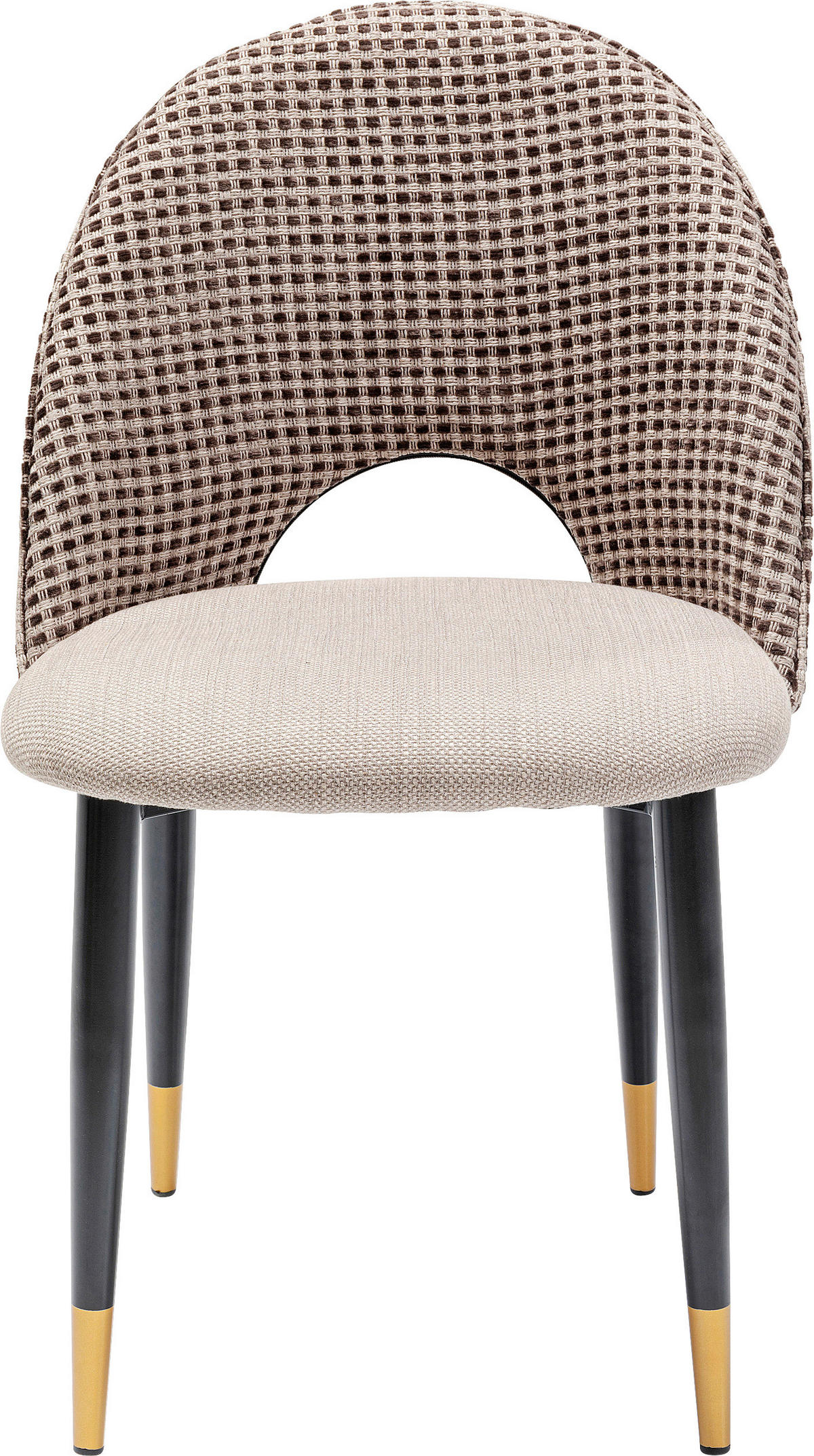 STUHL  Stoffauswahl Webstoff  Schwarz, Goldfarben, Beige  - Beige/Goldfarben, Design, Textil/Metall (49/84/54cm) - Ambia Home