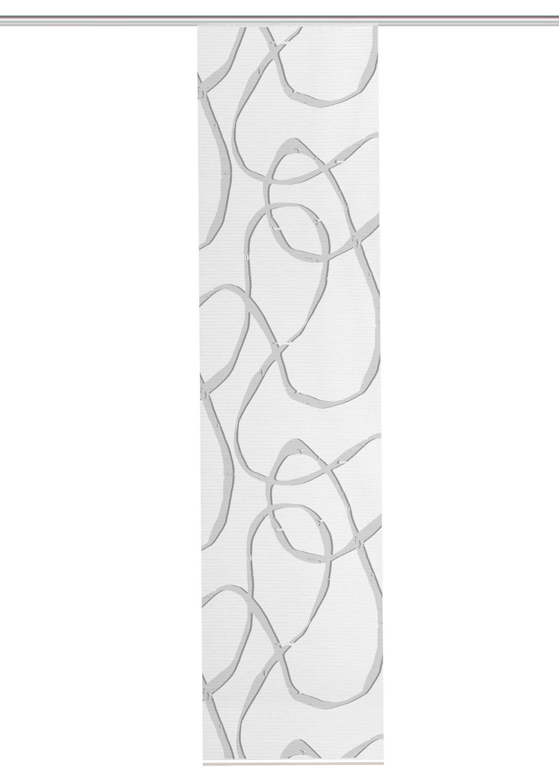 FLÄCHENVORHANG   blickdicht  60/260 cm   - Grau Hochglanz/Weiß, KONVENTIONELL, Textil (60/260cm)