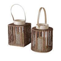 LED-WINDLICHT - Dunkelbraun, Basics, Holz (18/18/22cm)