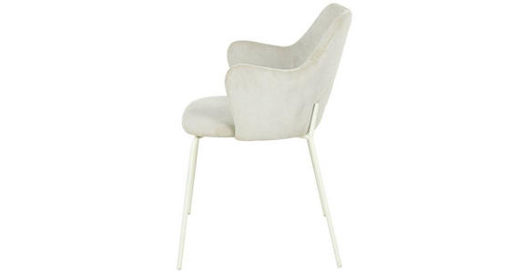 ARMLEHNSTUHL in Eisen Samt - Beige/Creme, Design, Textil/Metall (53/85/58cm) - Novel